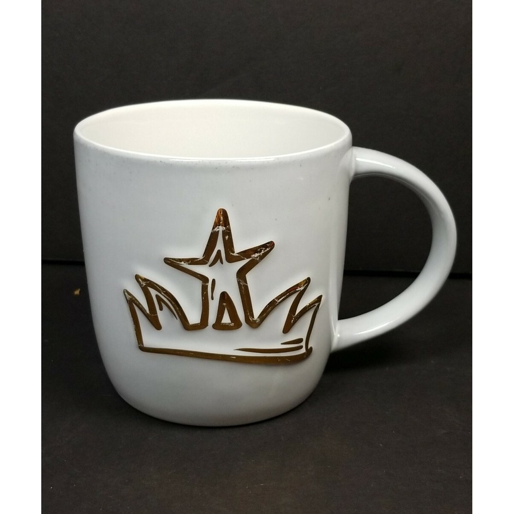 Starbucks Gold Crown White Coffee Mug | 2016 Anniversary Collection Cup 14oz EUC